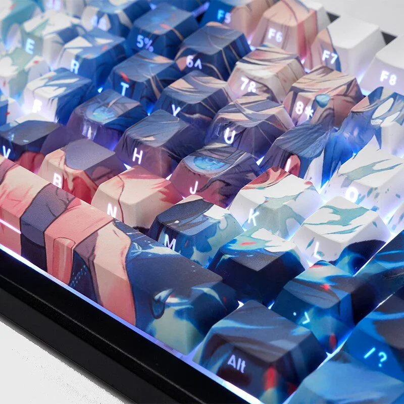 Side profile of Jujutsu Kaisen Premium Satoru Gojo Satoru theme showing keycap shape and fit