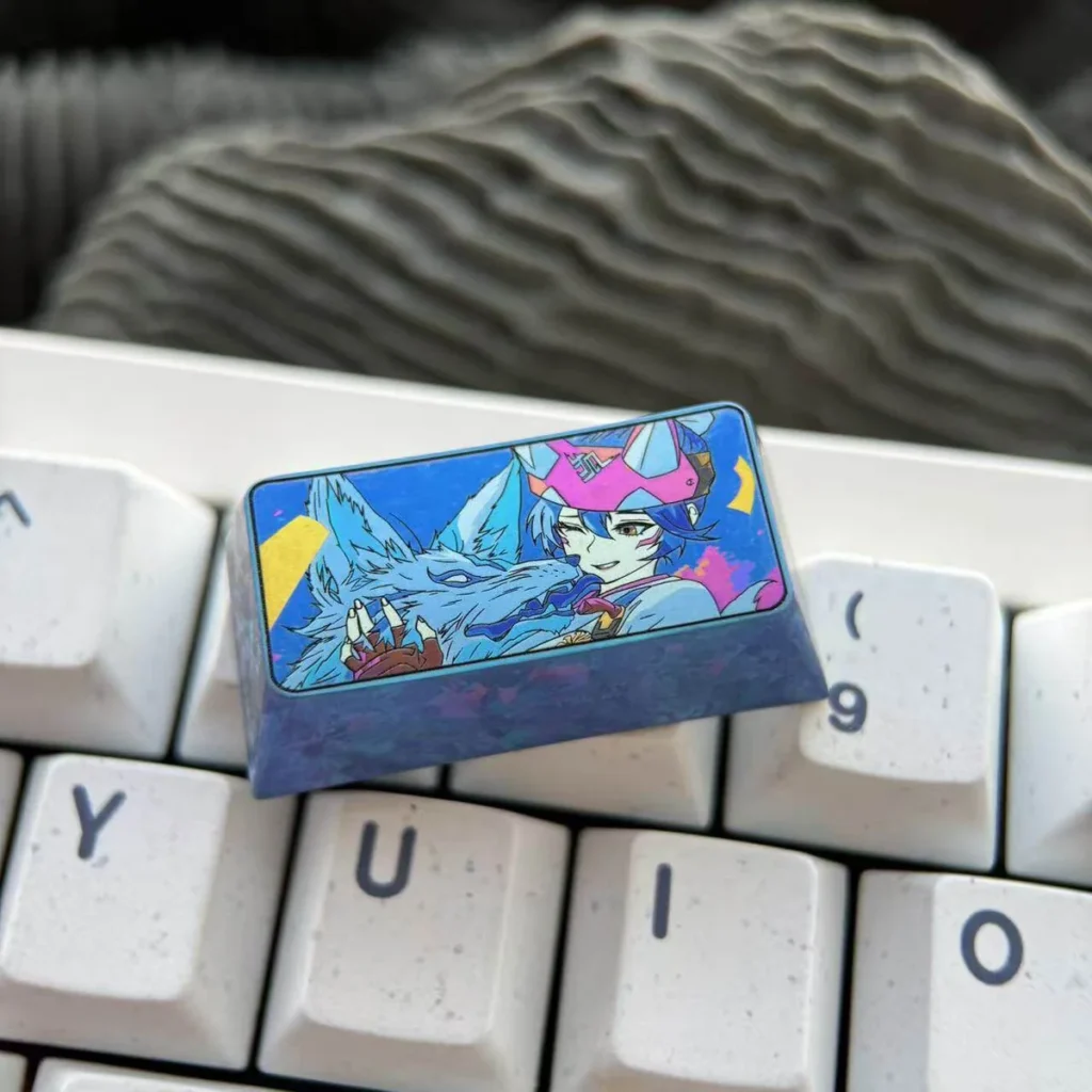 Kiriko Titanium Backspace Keycap for Overwatch gaming setup
