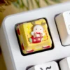 Detailed view of miniature holiday sculpture on ESC key