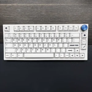 Monochromatic Cosmic PBT Keycap Set full layout on a mechanical keyboard