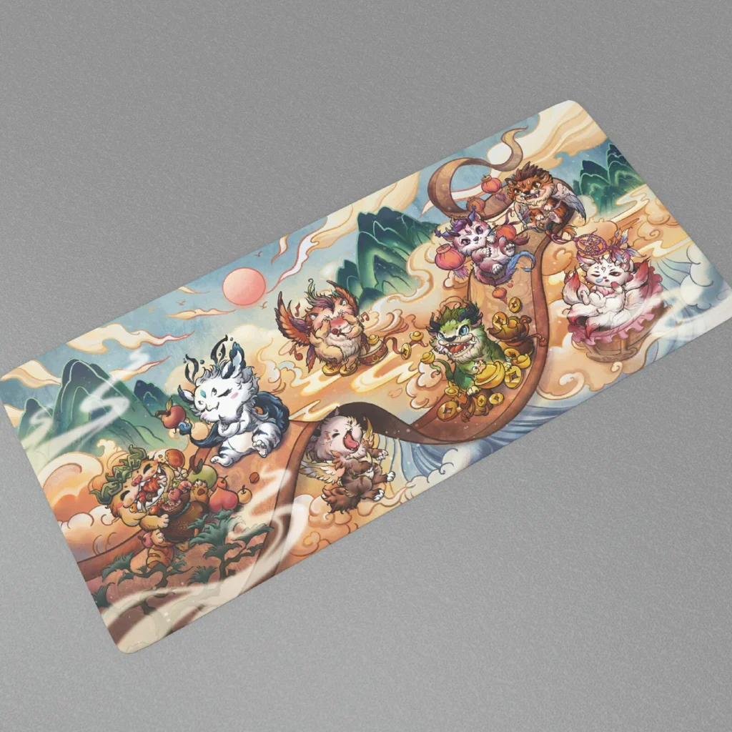 Mythical Monster Scroll Desk Exquisite mythical hero image featuring Mythical Monster Scroll Desk Mat