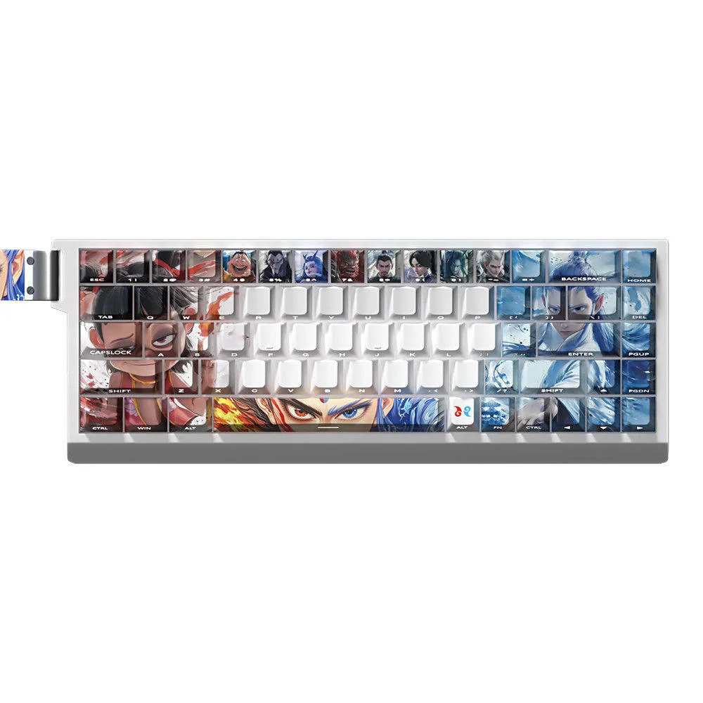 Nezha keycap set installed on a custom keyboard, emphasizing the Chinese mythology theme