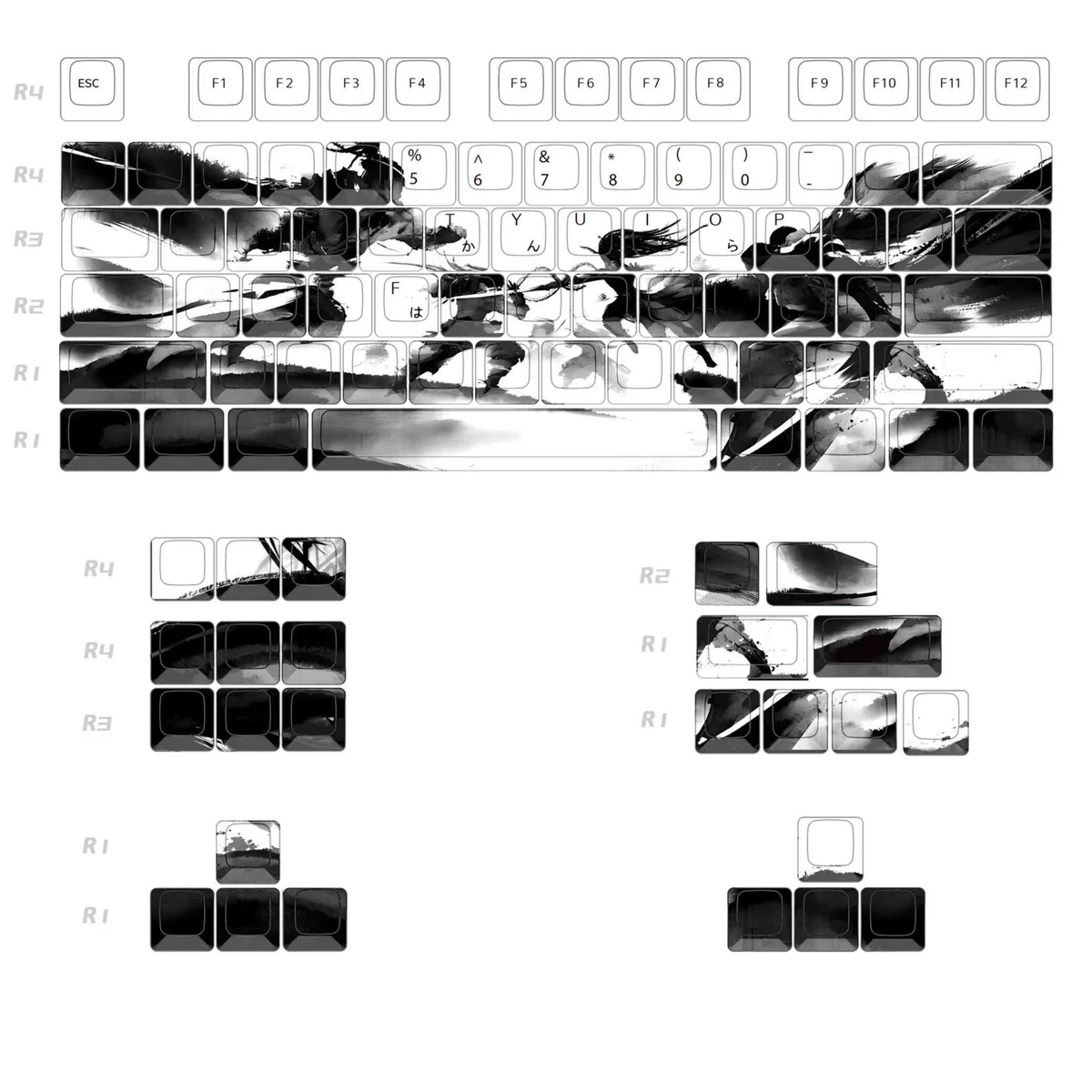 Detailed view 7 of Ninjutsu Cherry Keycap Set Unique Ninjutsu PBT artisan keycap