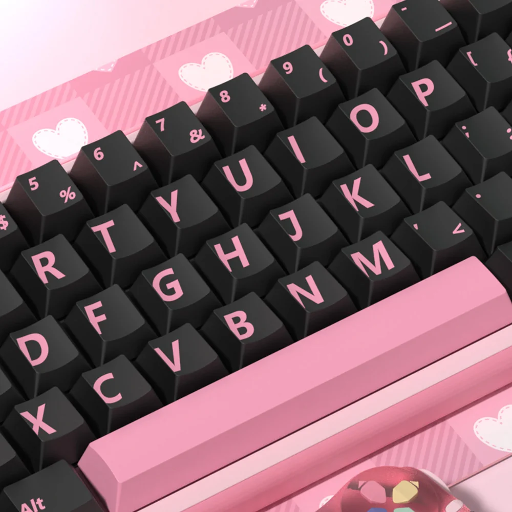 Side profile of Pink Lightning Cherry Keycap Striking Pink showing keycap shape and fit