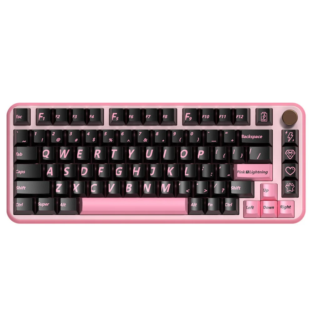Detailed texture view of Pink Lightning Cherry Keycap Striking Pink artisan design