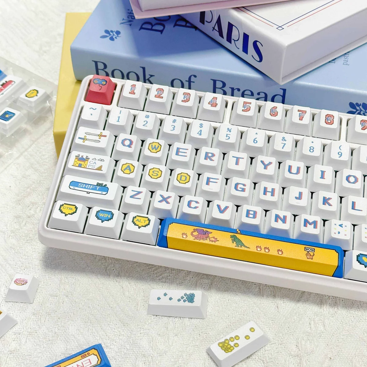 Close-up of Pixel Gaming Cherry Keycap Durable PBT highlighting handcrafted details and finish