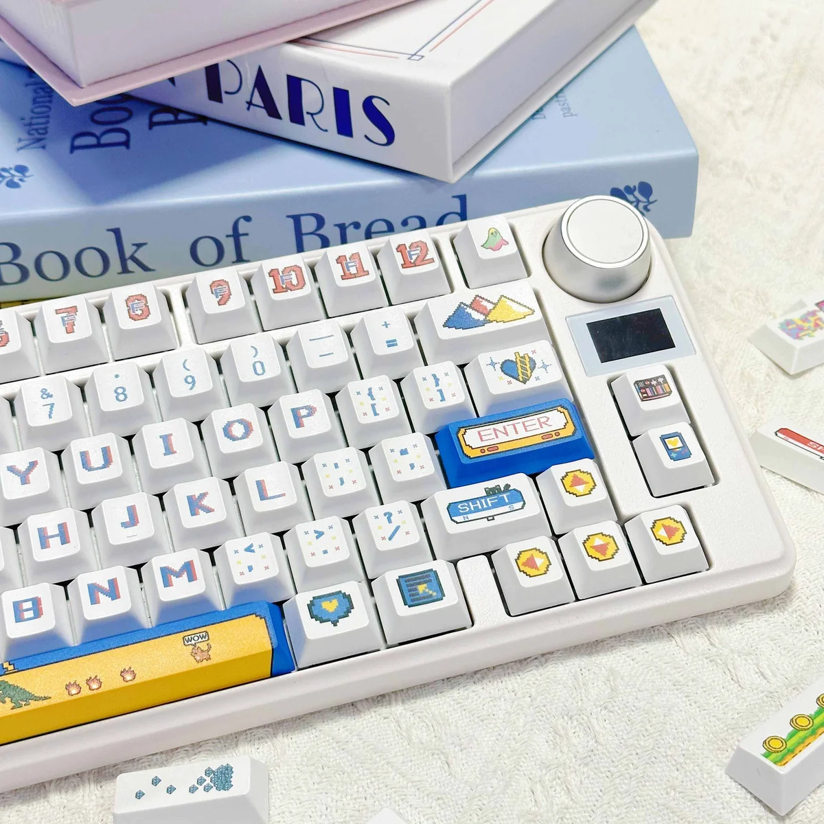 Pixel Gaming Cherry Keycap Durable PBT installed on a mechanical keyboard setup