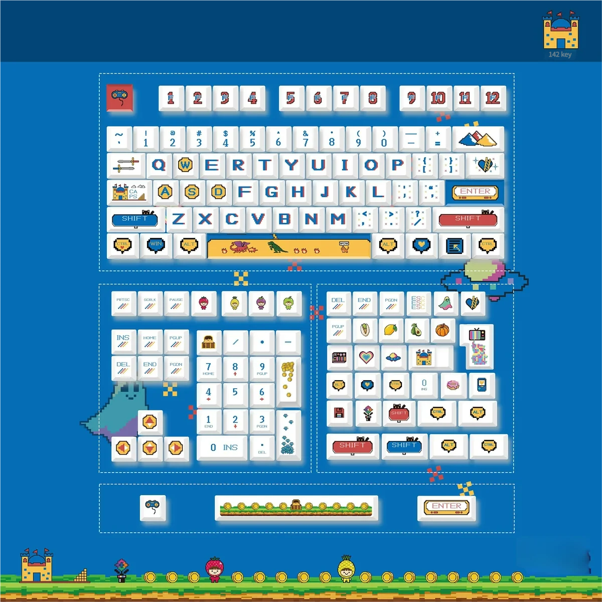 Detailed texture view of Pixel Gaming Cherry Keycap Durable PBT artisan design