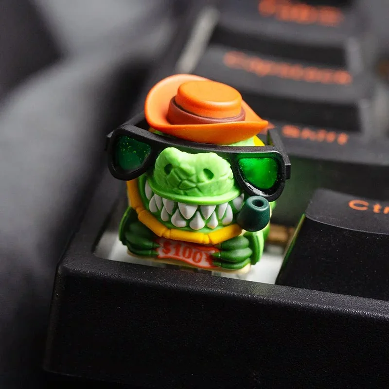 Primal Elegance: Crocodile Themed Custom Keycap