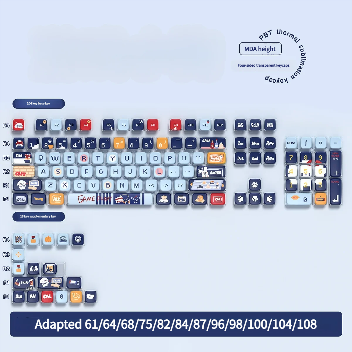 Detailed view 10 of Puppy Gaming Series Keycap Durable PBT playful artisan keycap