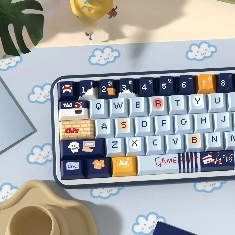 Puppy Gaming Series Keycap Durable PBT playful installed on a mechanical keyboard setup