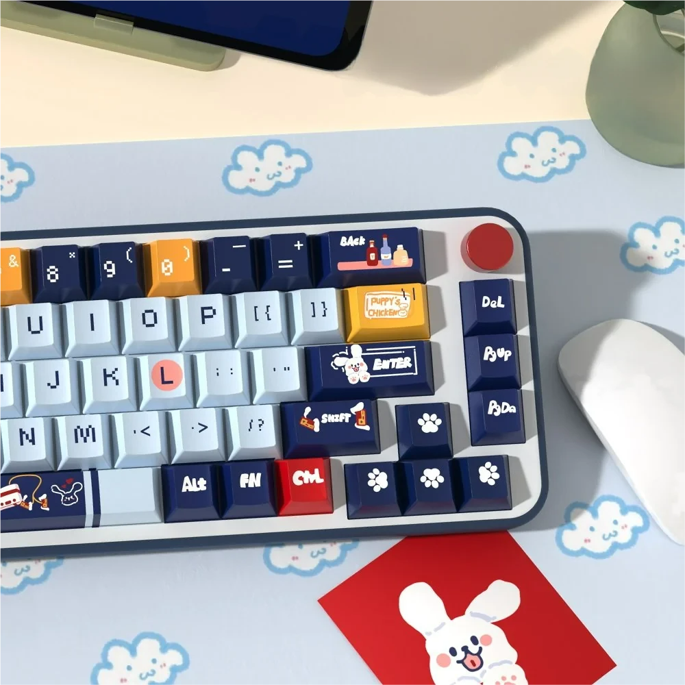 Detailed texture view of Puppy Gaming Series Keycap Durable PBT playful artisan design
