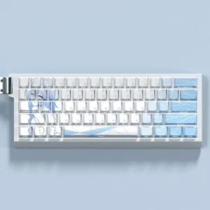 Mushoku Tensei Roxy Migurdia PBT keycap set on mechanical keyboard