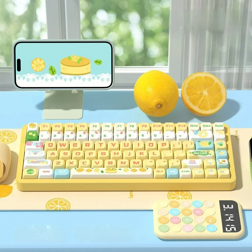 Sea Salt Lemon Cheese Pbt Keycap Set Keyboard product image