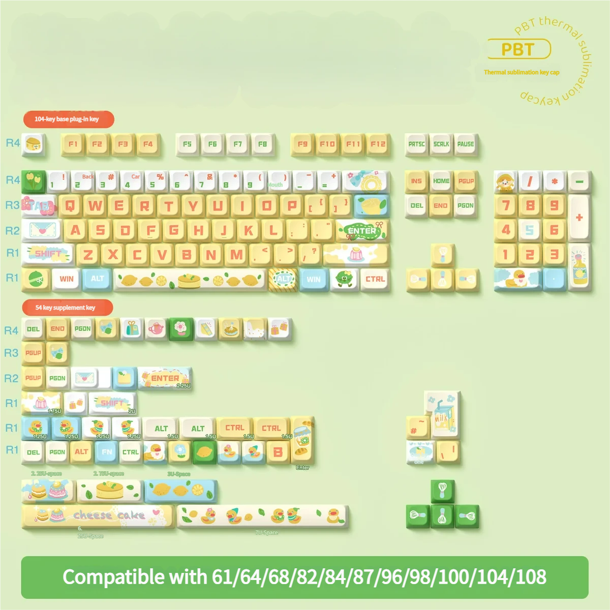 User typing on a keyboard equipped with Sea Salt Lemon Cheese keycaps, comfortable posture