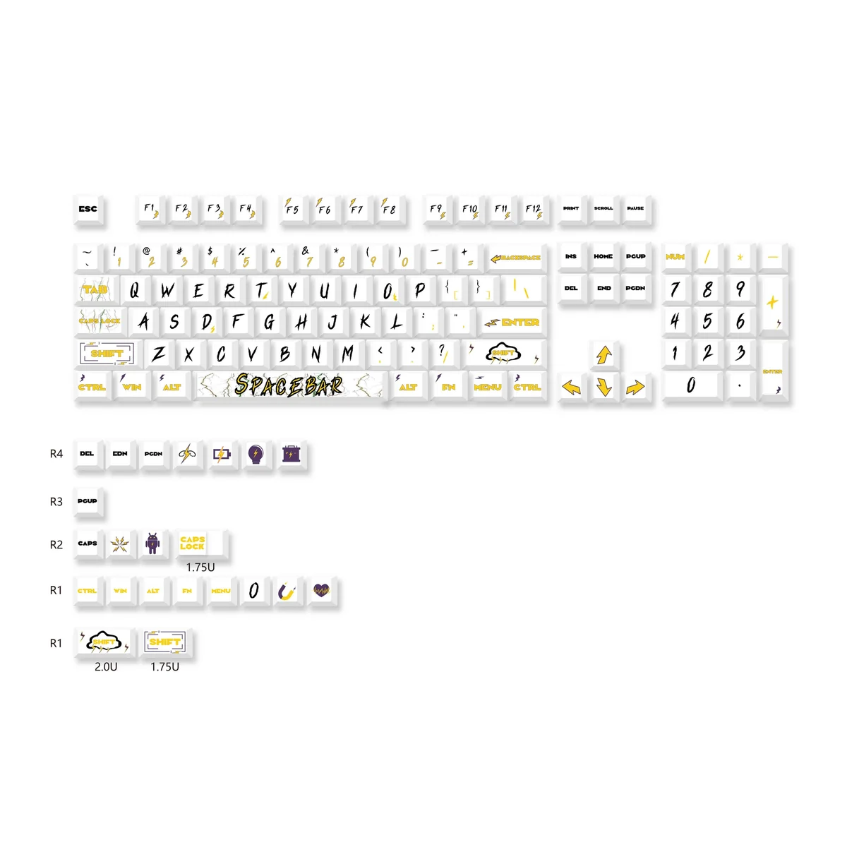 Detailed view 7 of Stylish Electrifying Lightning Cherry Durable artisan keycap