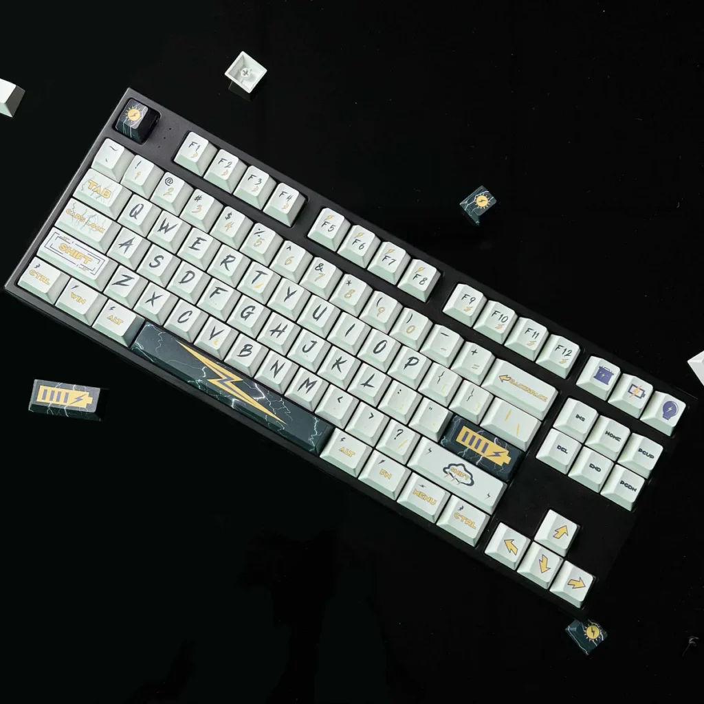 Stylish Electrifying Lightning Cherry Durable hero image featuring Stylish Electrifying Lightning Keycap Set