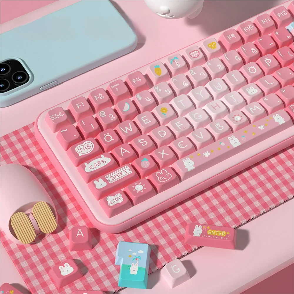 Close-up of Summer Rabbit Series Keycap Adorable PBT highlighting handcrafted details and finish