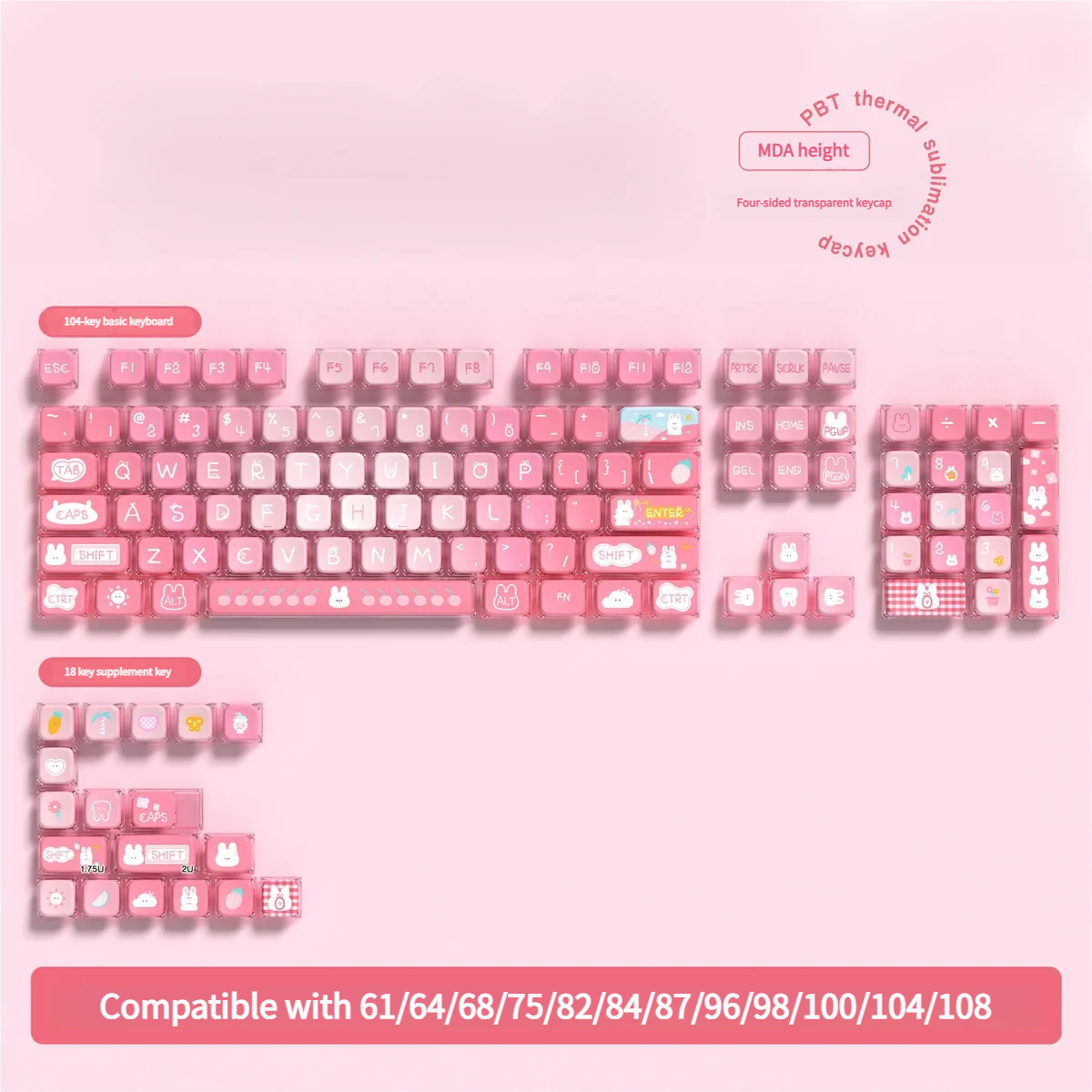 Detailed view 7 of Summer Rabbit Series Keycap Adorable PBT artisan keycap