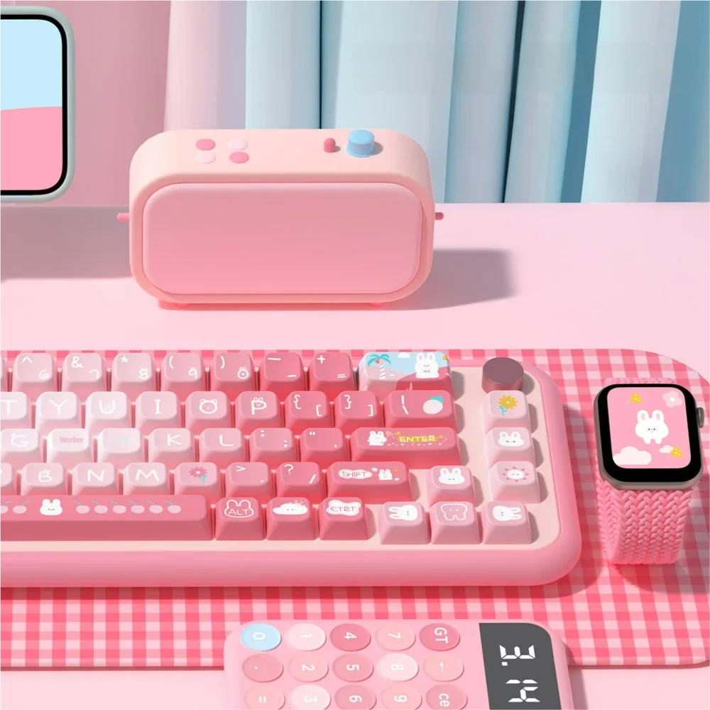 Detailed texture view of Summer Rabbit Series Keycap Adorable PBT artisan design