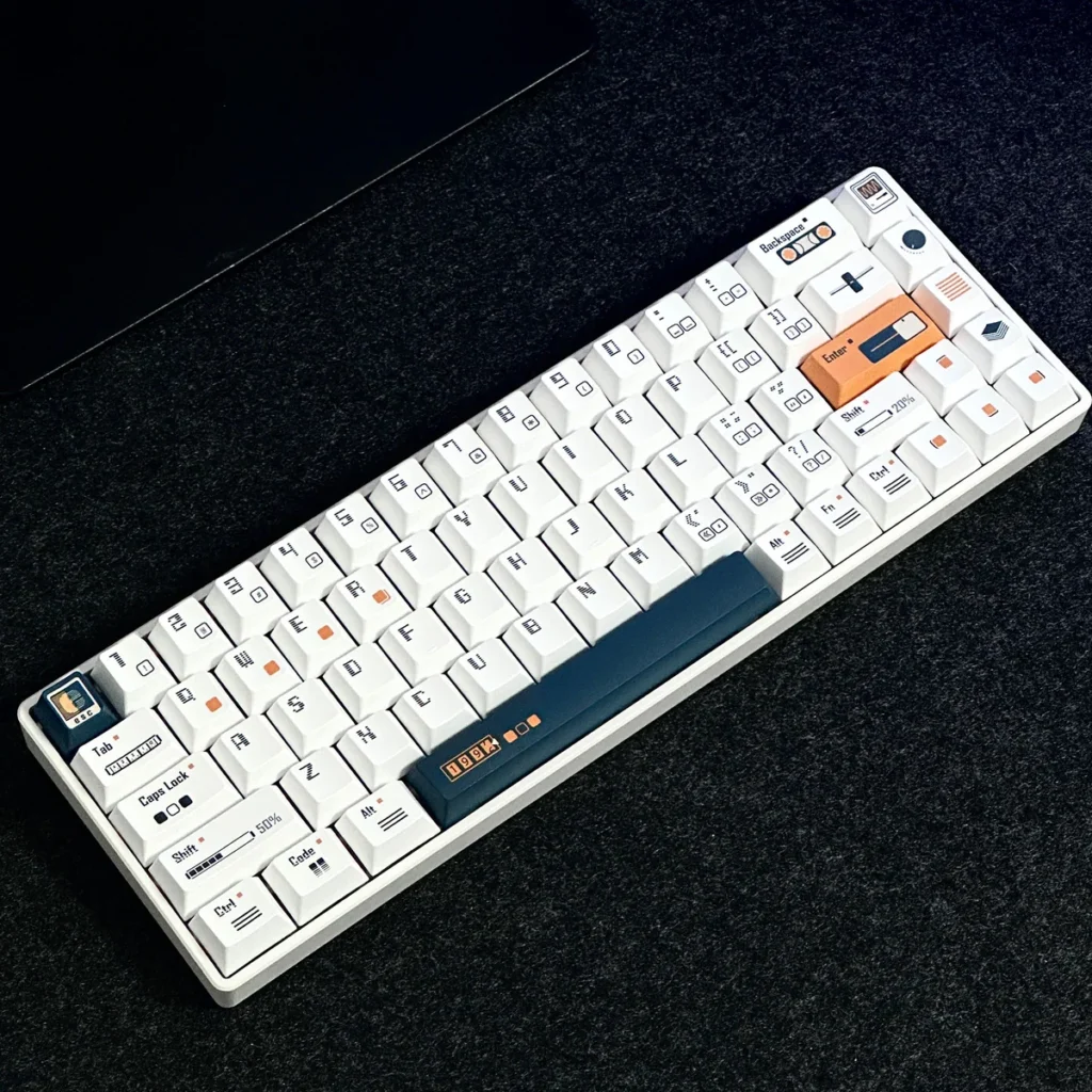 Time Machine Cherry Keycap Retrofuturistic PBT hero image featuring Time Machine keycap set