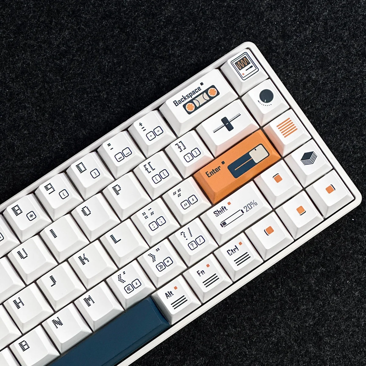 Side profile of Time Machine Cherry Keycap Retrofuturistic PBT showing keycap set shape and fit