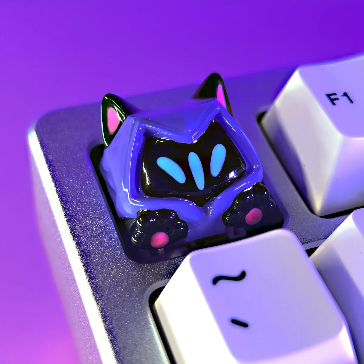 Detailed texture view of Valorant Omen Cat Keycaps Valorant Omen Cat Ear & artisan design