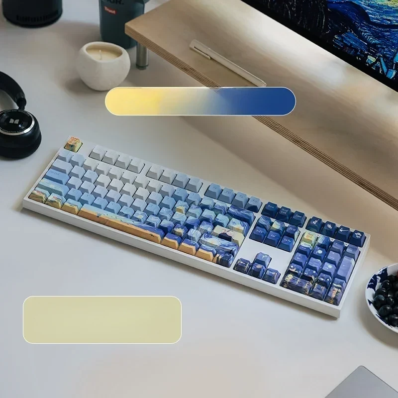 Van Gogh Starry Night Keycaps Keyboard product image