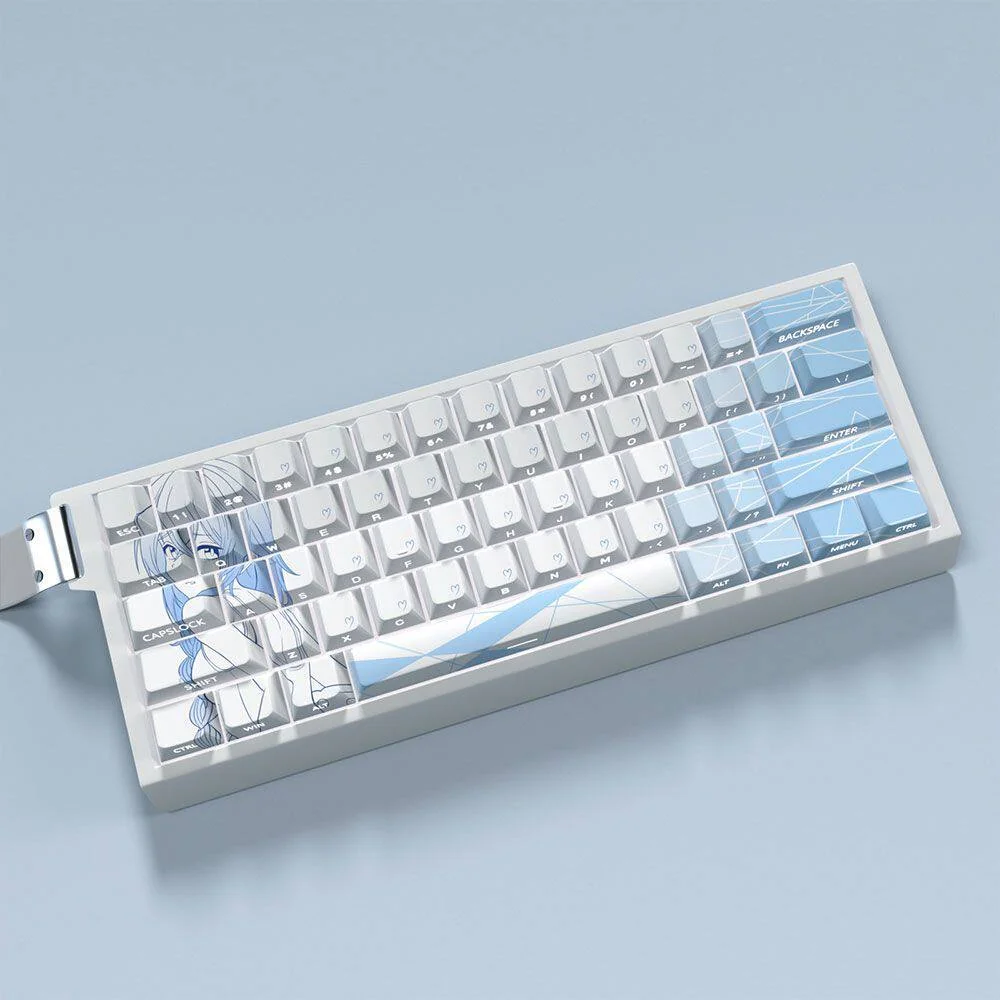 Vibrant PBT keycaps featuring Mushoku Tensei artwork