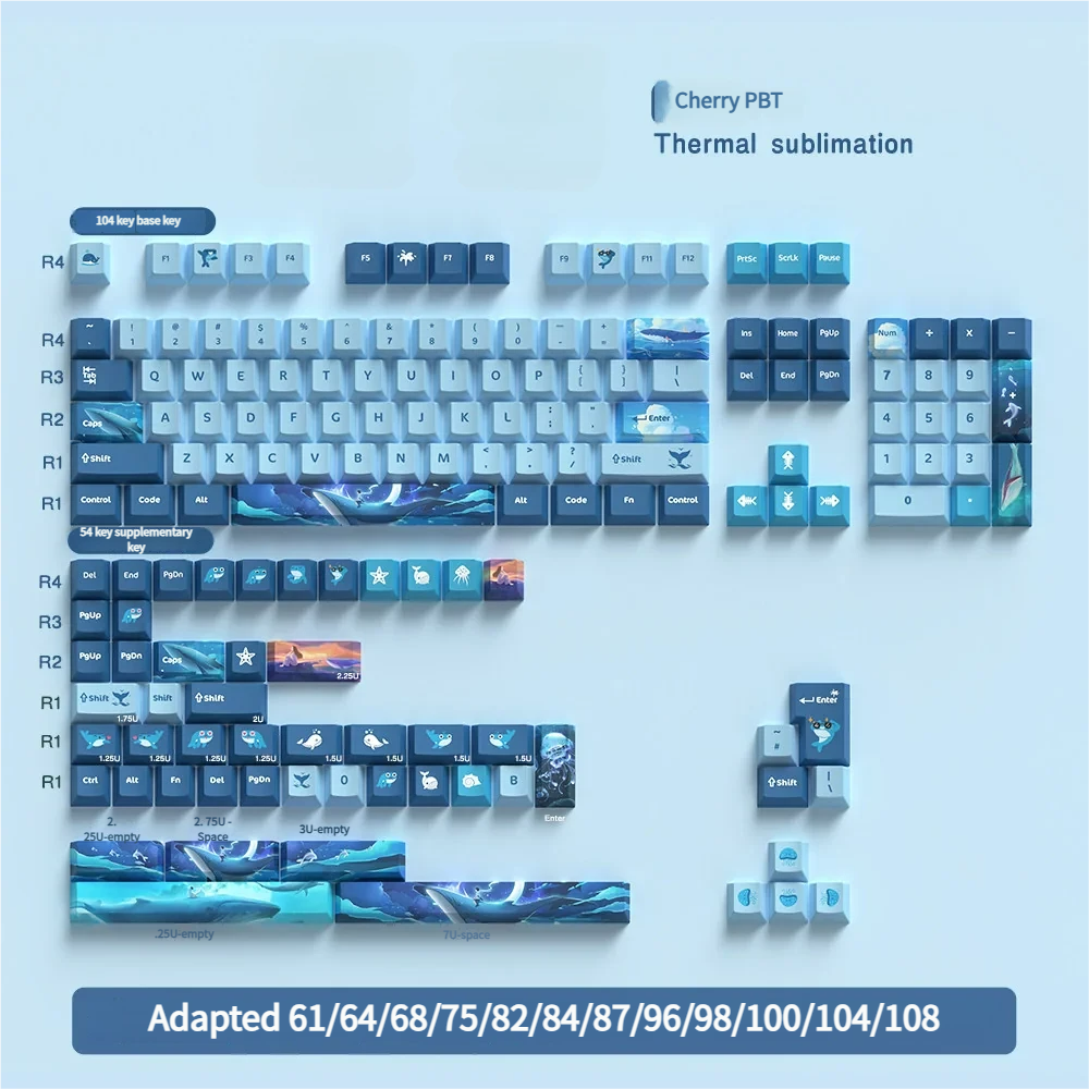 Detailed view 7 of Whale Fall Cherry Keycap Unique deep ocean whale artisan keycap