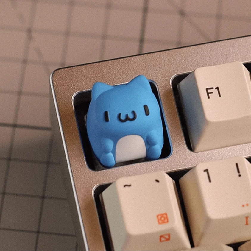Close-up of Whimsical Bugcat Capoo Keycaps Adorable Bugcat highlighting handcrafted details and finish