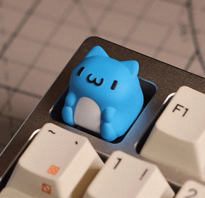 Detailed texture view of Whimsical Bugcat Capoo Keycaps Adorable Bugcat artisan design