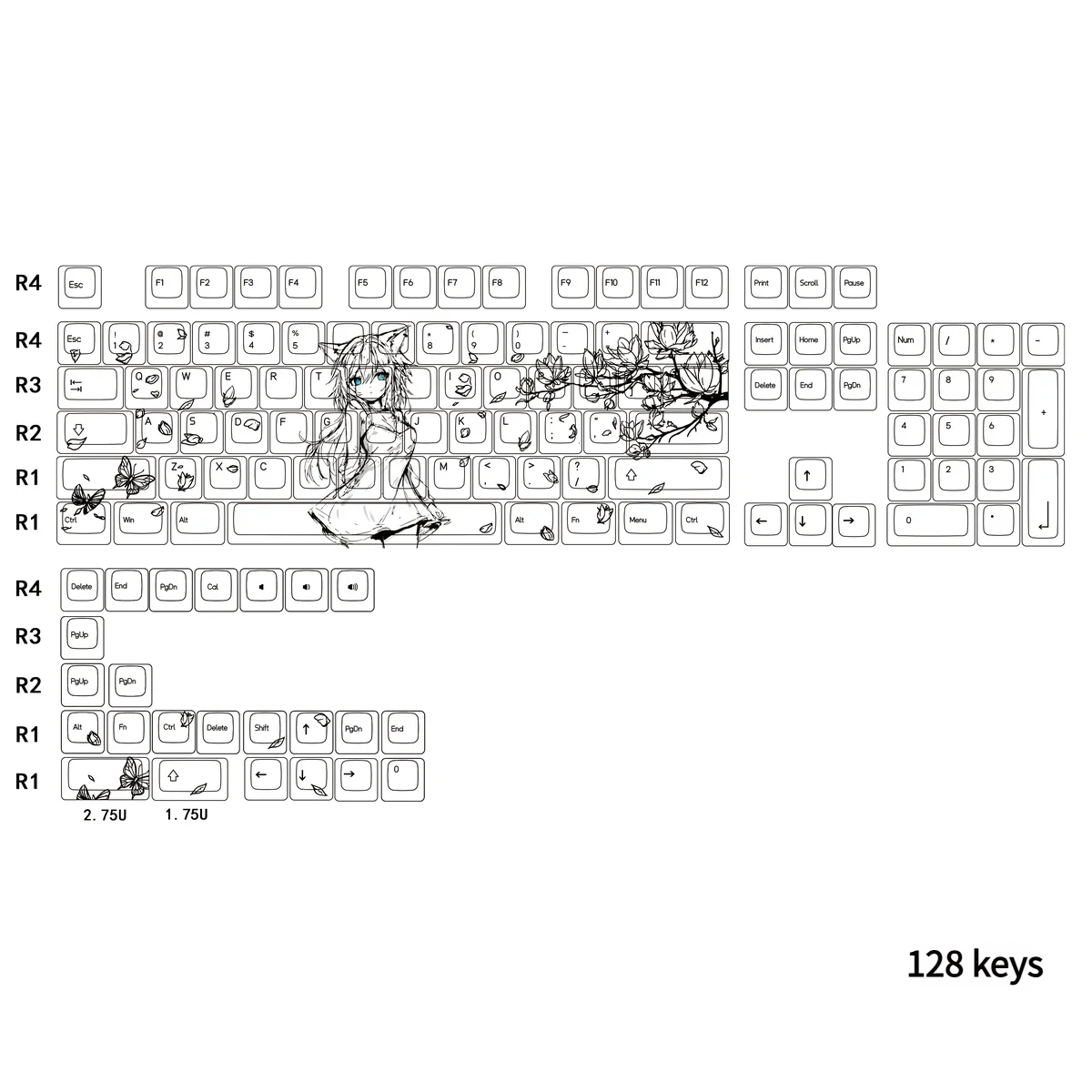 Angle view of Whimsical Cat Ear Girl Exclusive original cat-ear showing color layering and layout presence