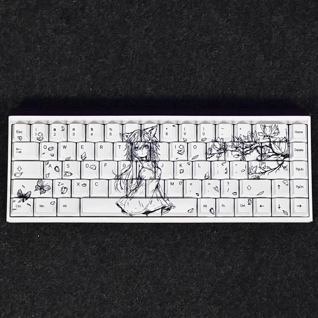 Whimsical Cat Ear Girl Exclusive original cat-ear hero image featuring Whimsical Cat Ear Girl Keycap Set