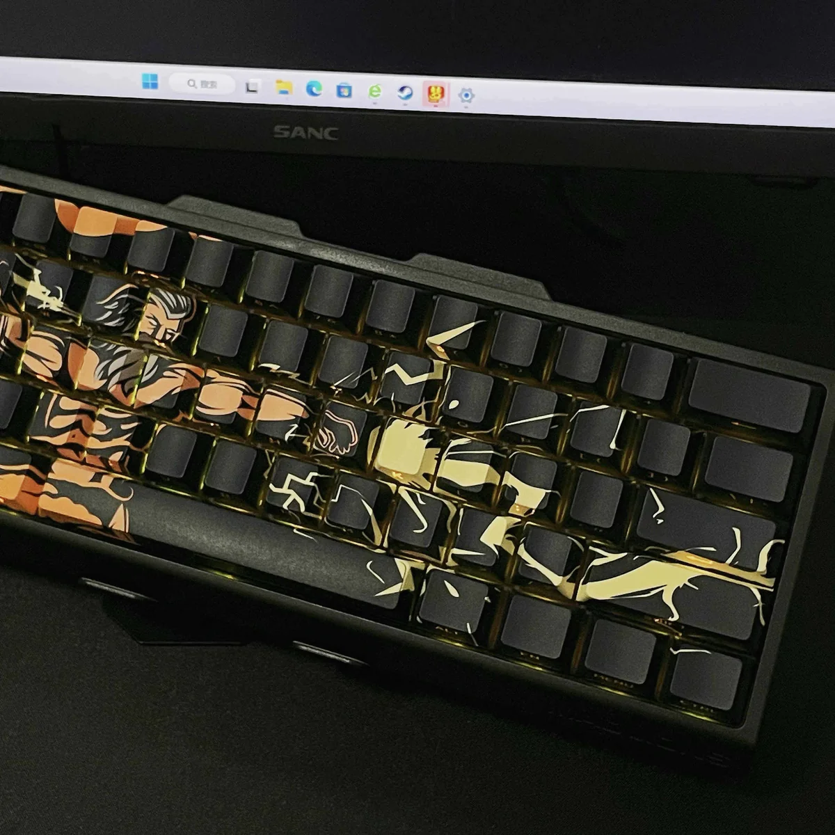 Texture detail of a Zeus PBT keycap, emphasizing the durable dye-sublimated finish.