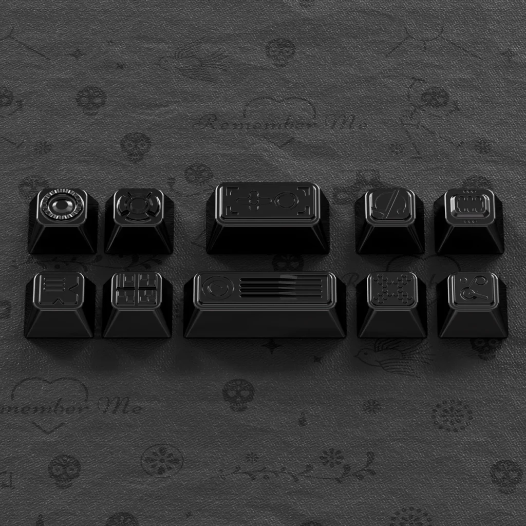 80-bit Black Supplement Keycap Premium hero image featuring 80-bit Black Supplement Keycap Set