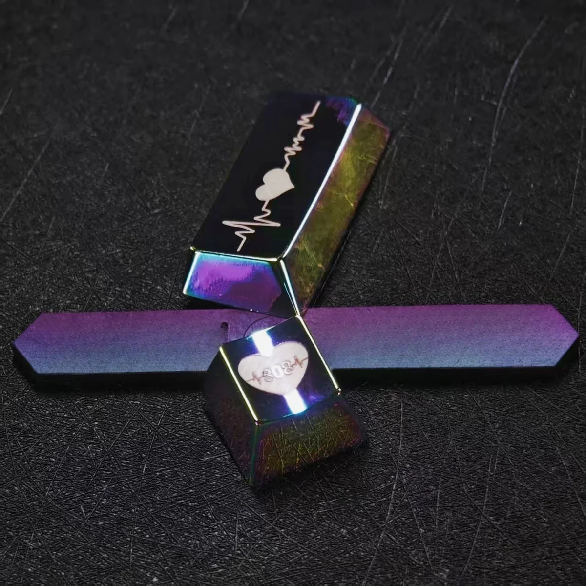 808 Bass Heartbeat Series Vibrant metal 808 bass installed on a mechanical keyboard setup