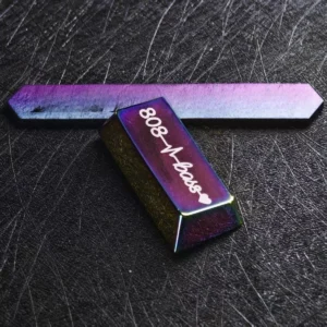 Detailed texture view of 808 Bass Heartbeat Series Vibrant metal 808 bass design and material