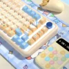 Keyboard fitted with Adorable Duck PBT keycaps, demonstrating aesthetic integration.