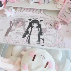 Angelic Maid Desk Mat with whimsical bunny maid design