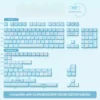 Aqua Kitten Keycap Set demonstrating compatibility with various keyboard sizes, showing keycap variety.