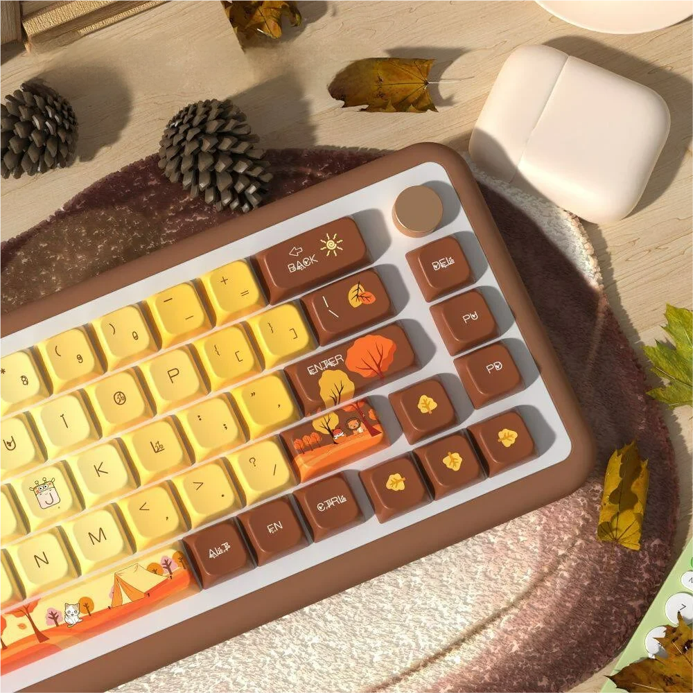Detailed texture view of Autumn Glow MDA Keycap MDA Profile PBT Dye-Sub design and material