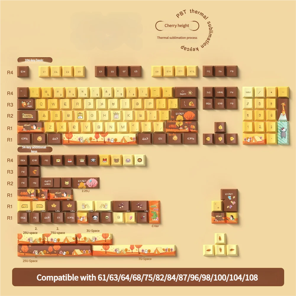 Detailed view 7 of Autumn Serenity Cherry Keycap Durable PBT