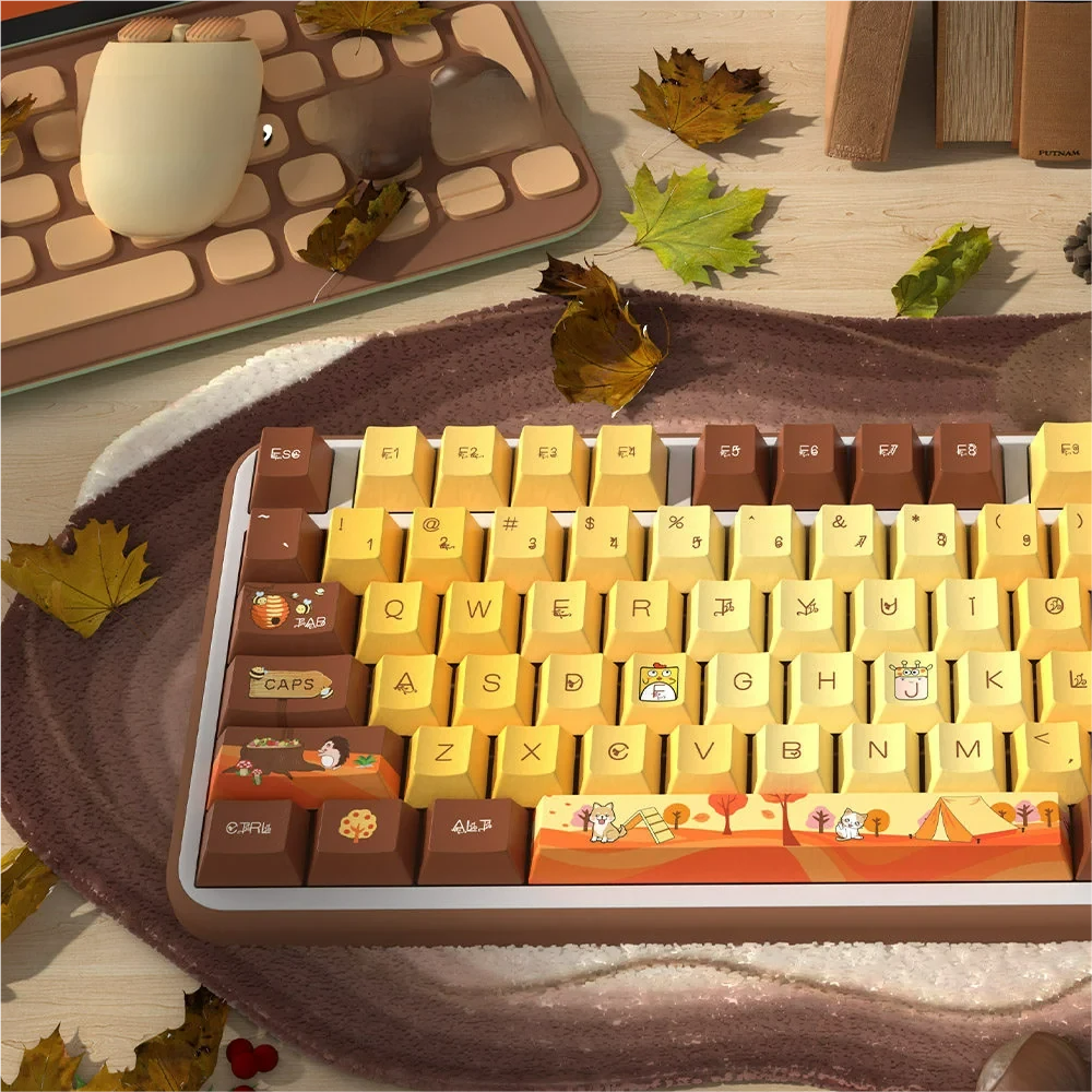 Autumn Serenity Cherry Keycap Durable PBT installed on a mechanical keyboard setup