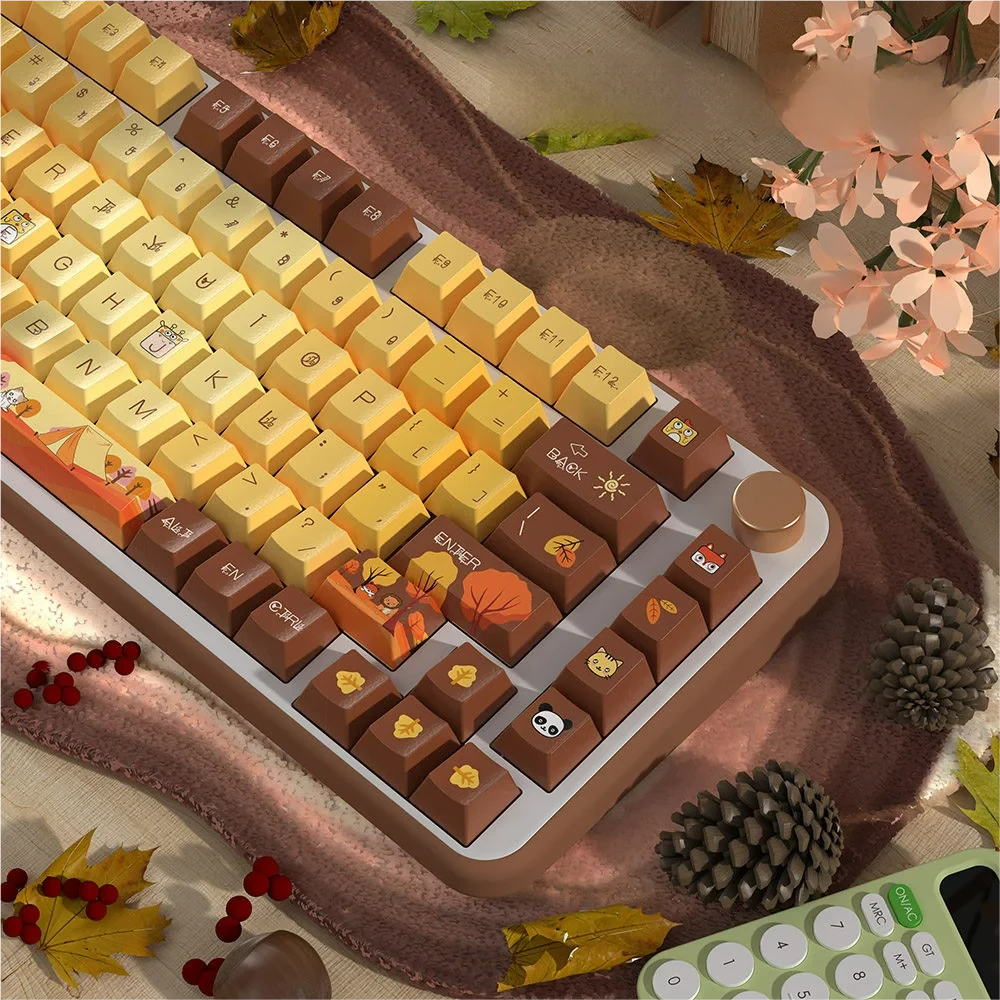 Detailed texture view of Autumn Serenity Cherry Keycap Durable PBT design and material