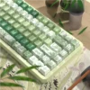 Side profile of Bamboo Ink Wash Cherry Exquisite Ink Wash Bamboo showing keycap set shape and fit