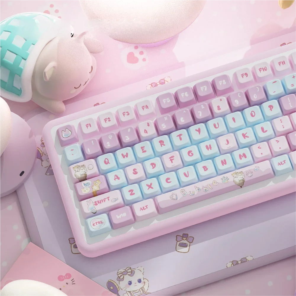Full layout view of the 158-key Bubble Kitten set, displaying various key sizes and modifier keys.