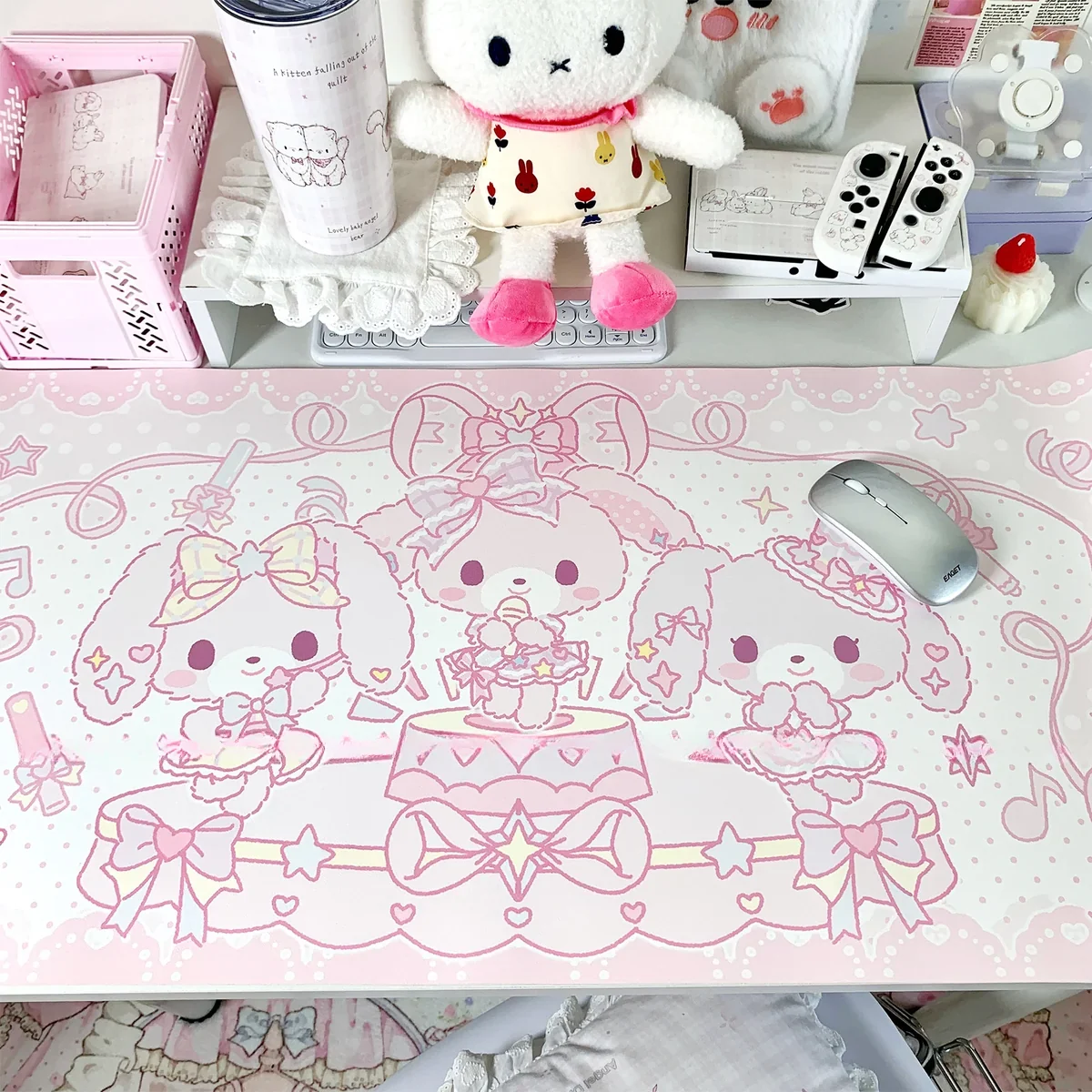 Full layout view of the Bunny Desk Mat