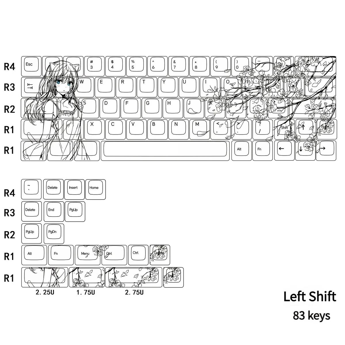 Cat-ear Girl Keycap Set Packaging