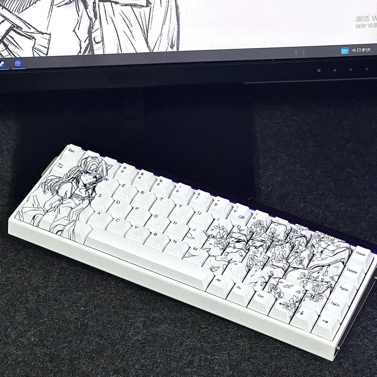 PBT Material Texture of Cat-ear Girl Keycaps